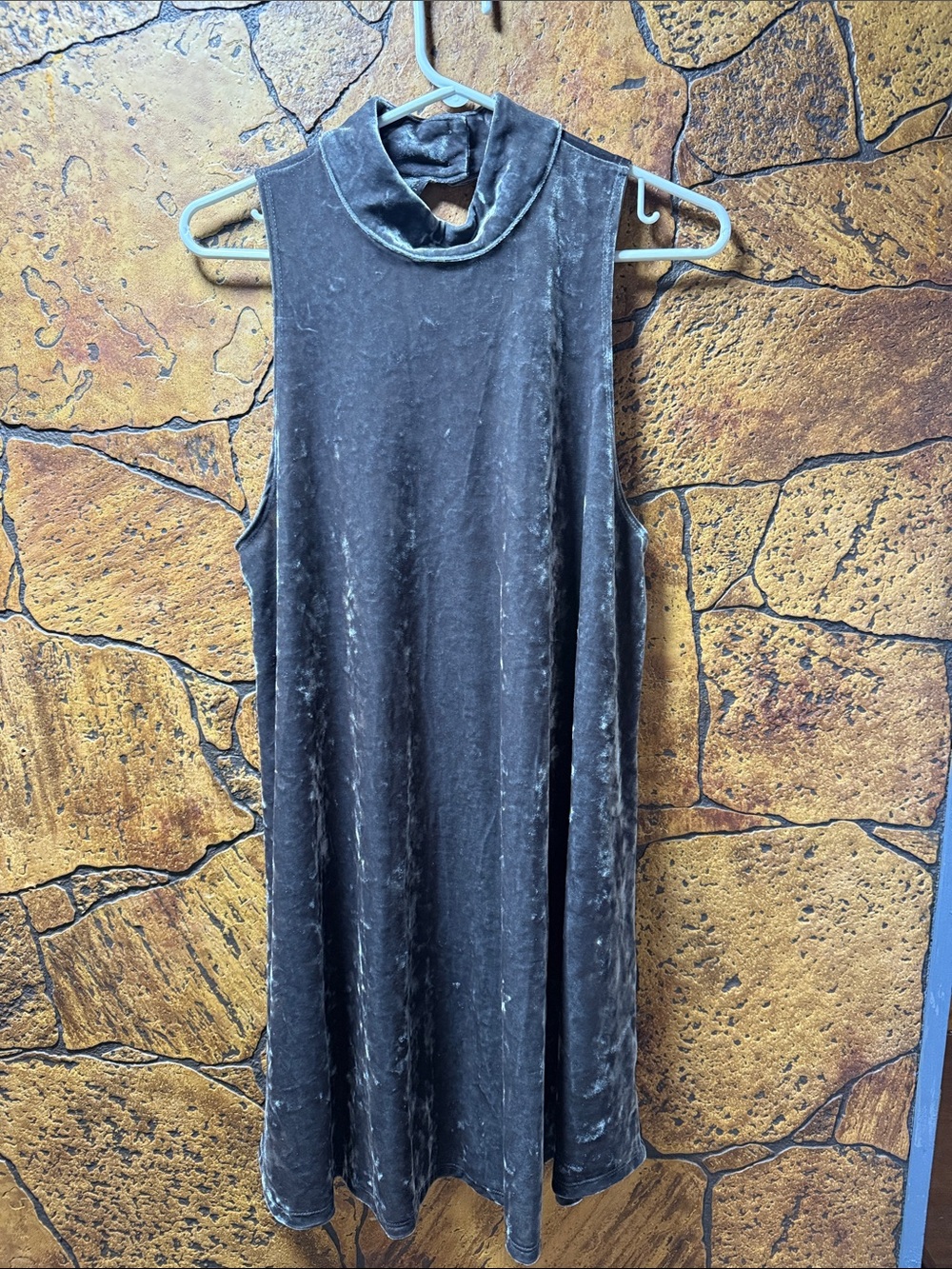 Audrey 3+1 Sleeveless Velvet Mini Dress - Charcoal Gray